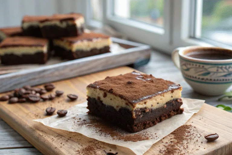 homemade tiramisu brownies.