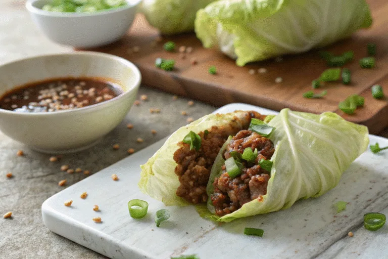 homemade low‑carb Korean cabbage wraps