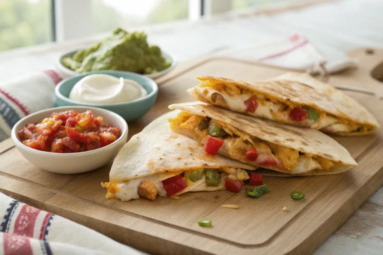a homemade chicken quesadilla