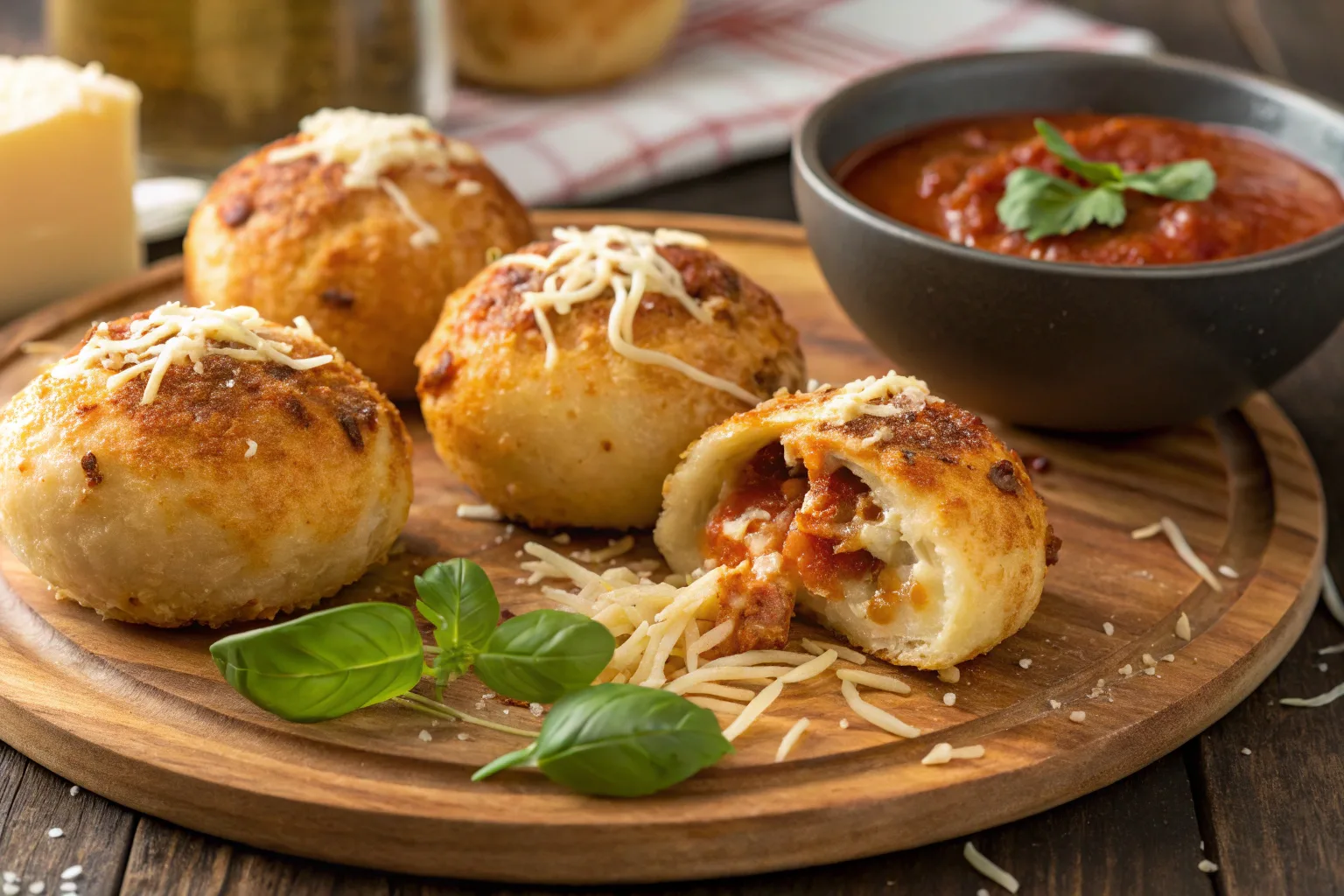 image of freshly made air fryer pizza bombs